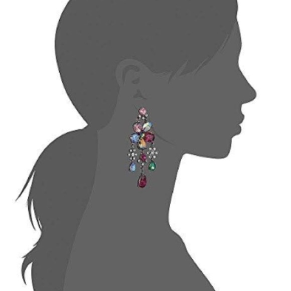 RARE NWT Betsey Johnson large Flower Earrings - Picture 3 of 4